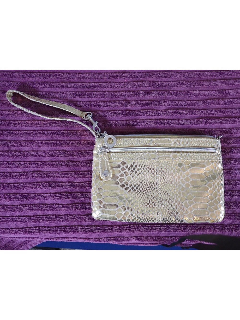 Style & Co. Gold Snakeskin Wristlet – Glam Party Bag